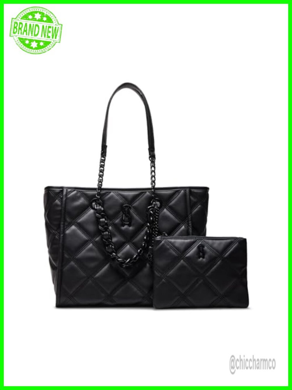 Steve Madden BKATTT Tote Bag with Removable Pouch